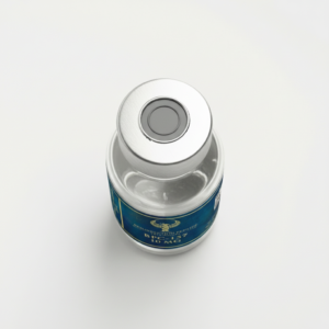 Top-down view of a securely sealed BPC-157 10mg peptide vial cap, demonstrating packaging integrity for tissue repair research compounds.